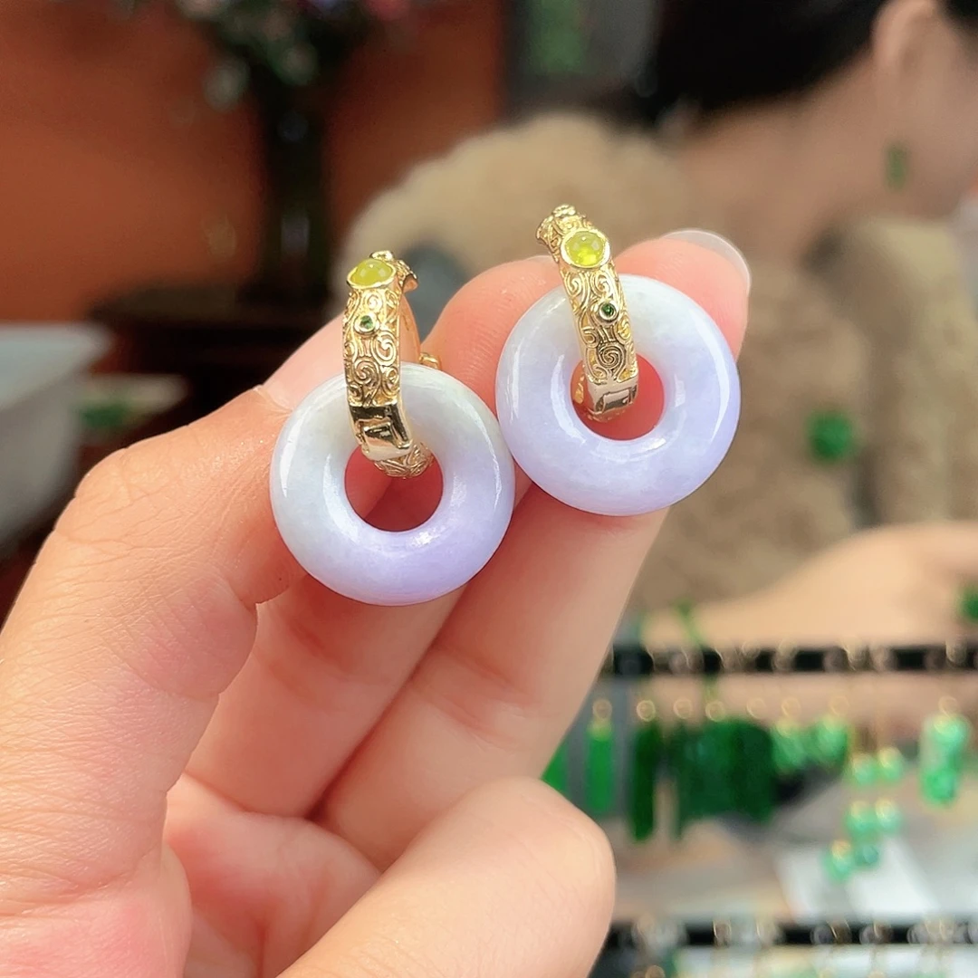 翡翠未镶嵌耳饰饰品