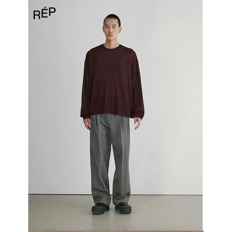 RECTO设计师品牌RC褶皱羊毛宽松T恤 25PS TheREPUBLIQUE早春穿搭