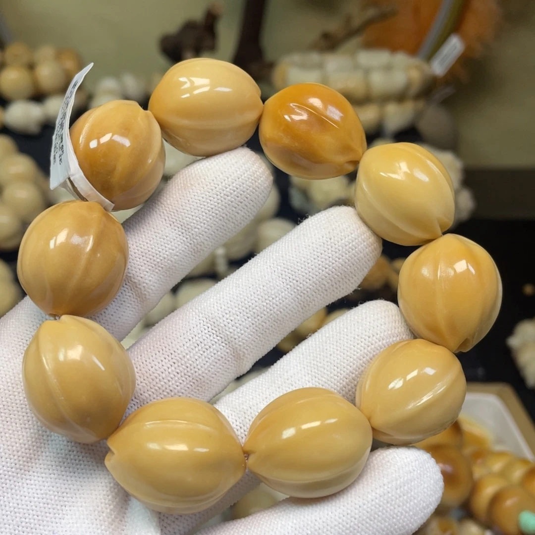 菩提根/象牙果手串124玉兰花瑕疵