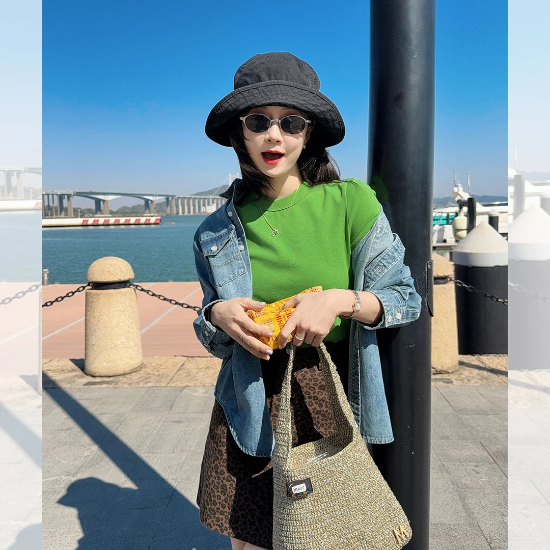 莉贝琳sisy牛仔衬衫英气翻领洗水百搭显瘦棉长袖衬衣S25102ST02