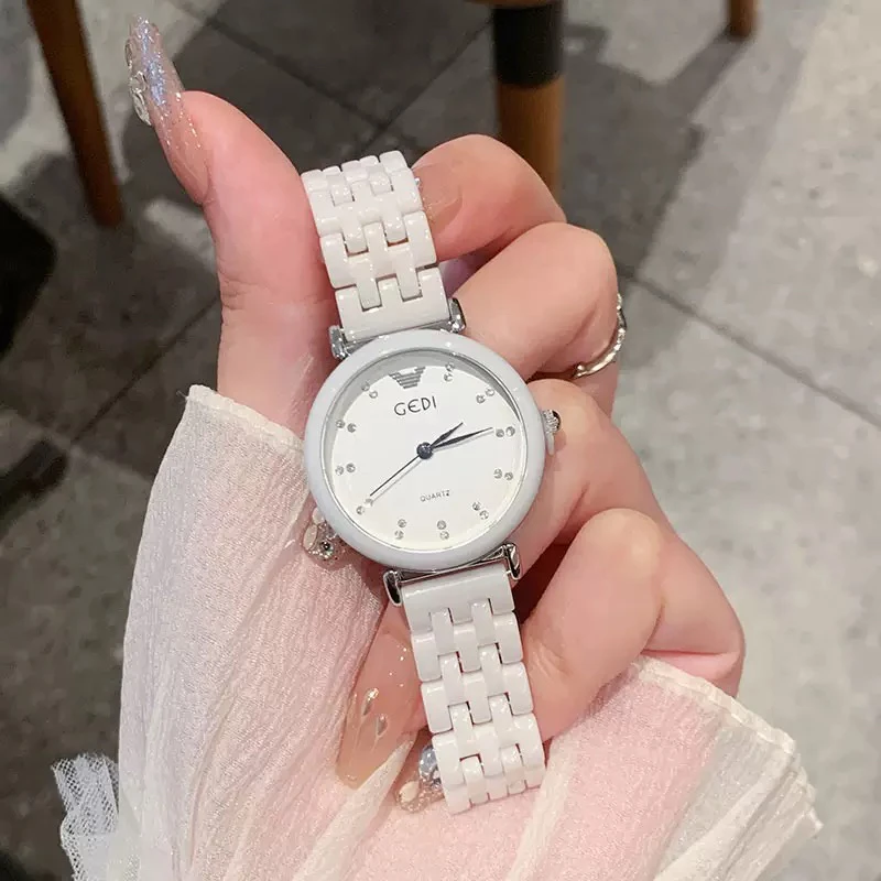 新款白色陶瓷学生韩版ins简约小众女士气质轻奢冷淡手表防水时尚