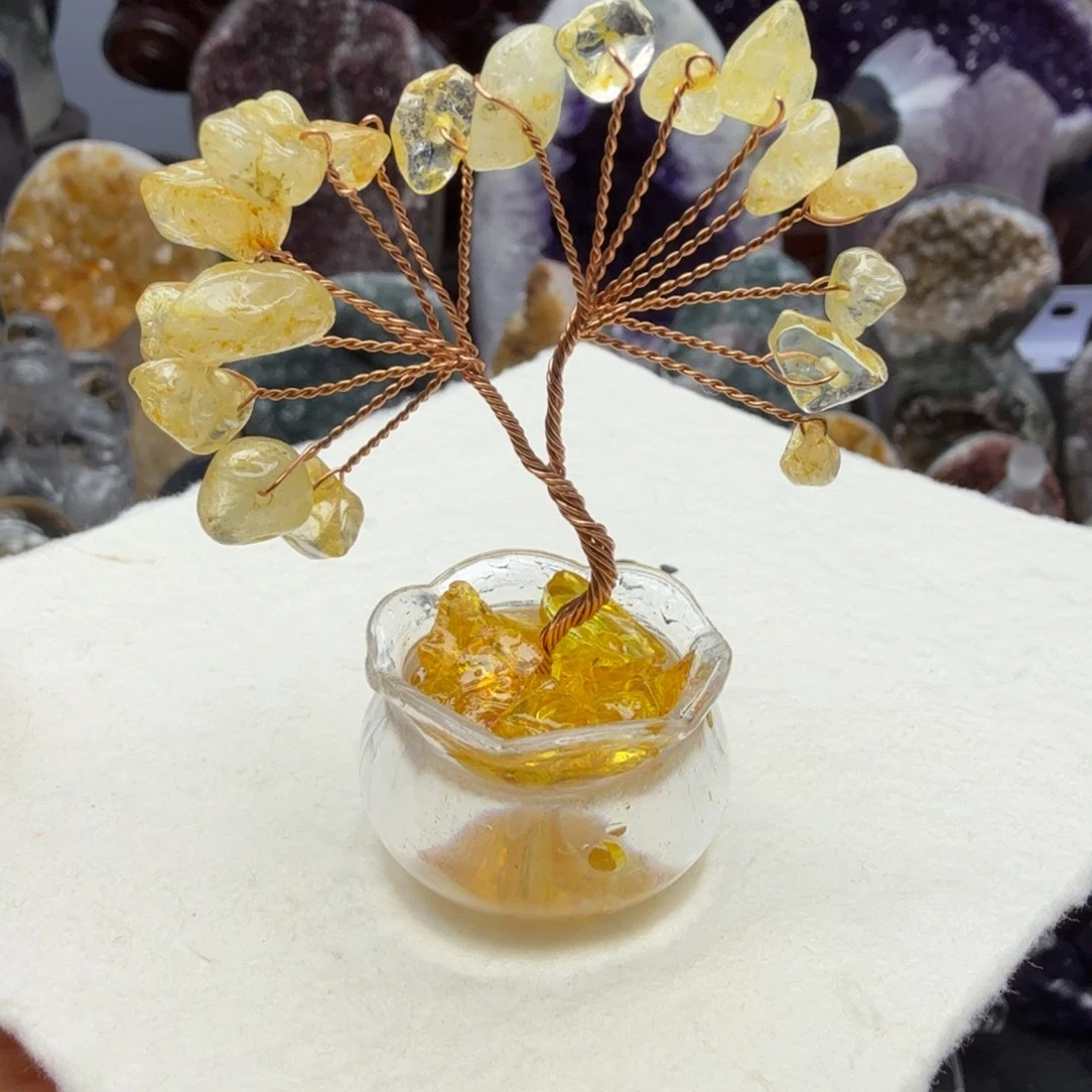 紫晶摆件未镶嵌发财树