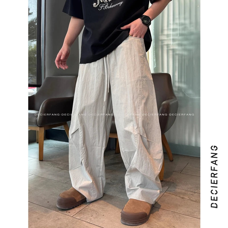 DF美式复古vintage弯刀休闲男2025夏季新款宽松休闲长裤