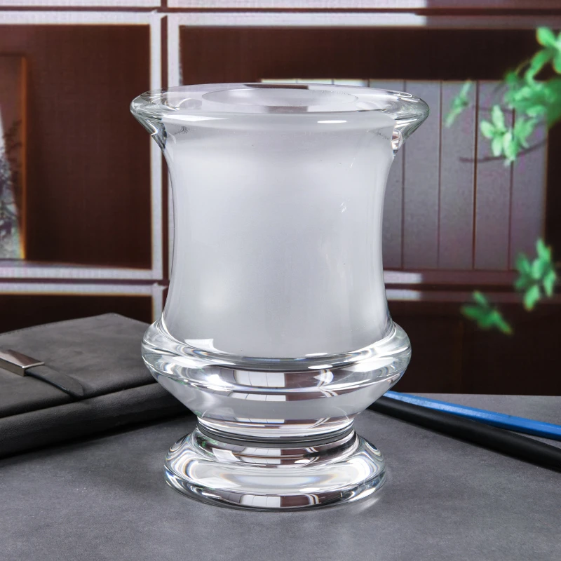 欧式K9创意手工透明家用水晶花瓶摆件，如:书房、卧室、客厅、床头柜