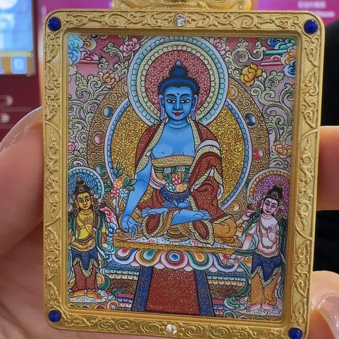 大***哥吊坠热贡纯手绘唐卡药老师