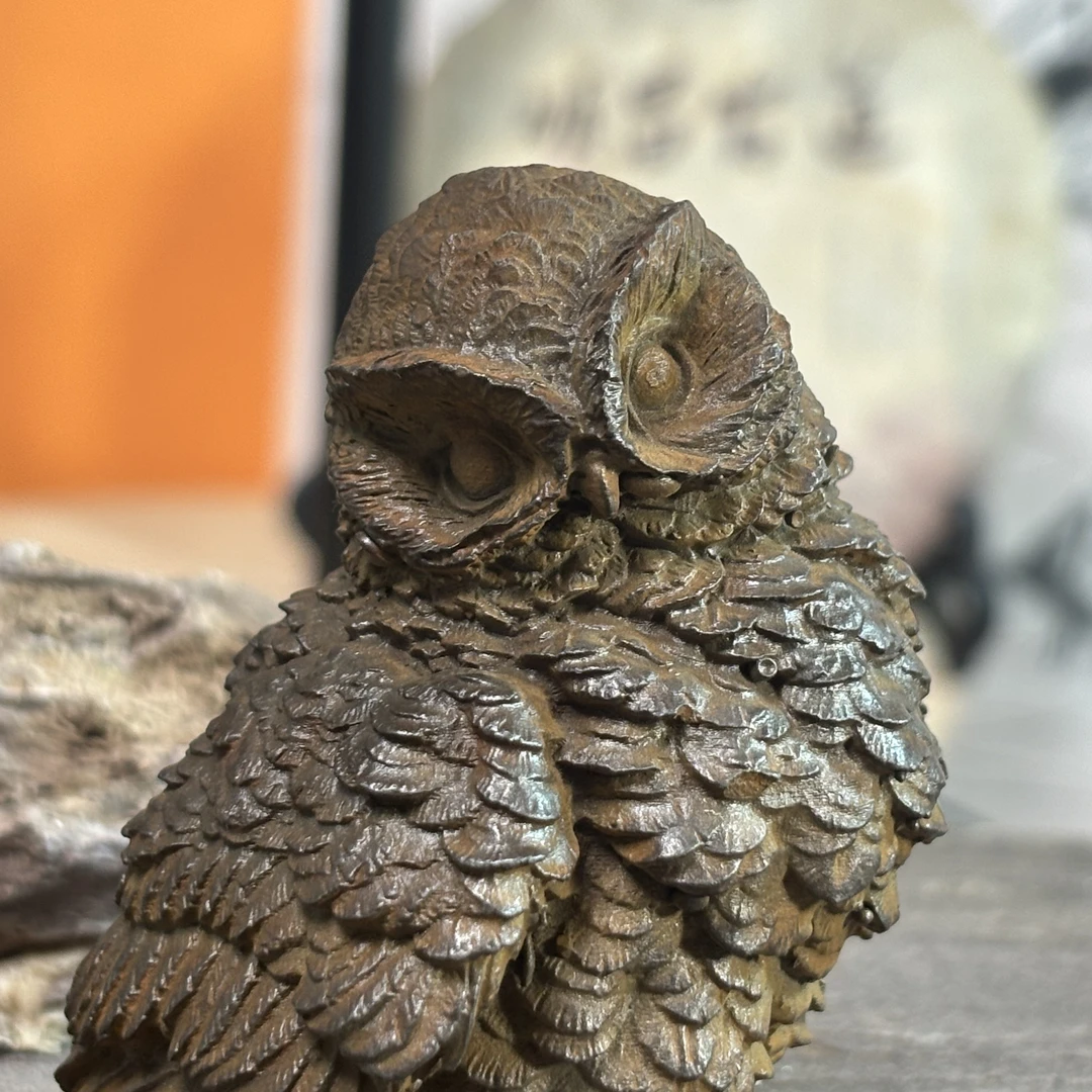 创意铁艺铁锈小猫鹰小动物桌面小摆件书房客厅办公室手工艺品