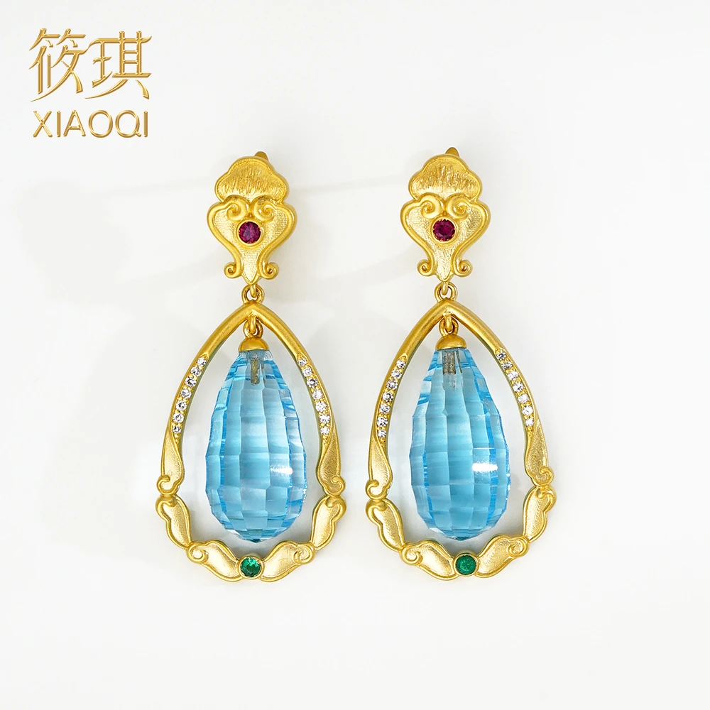 孤品18K钻石托帕石耳夹（27克拉）11242（Joyce娇姐）