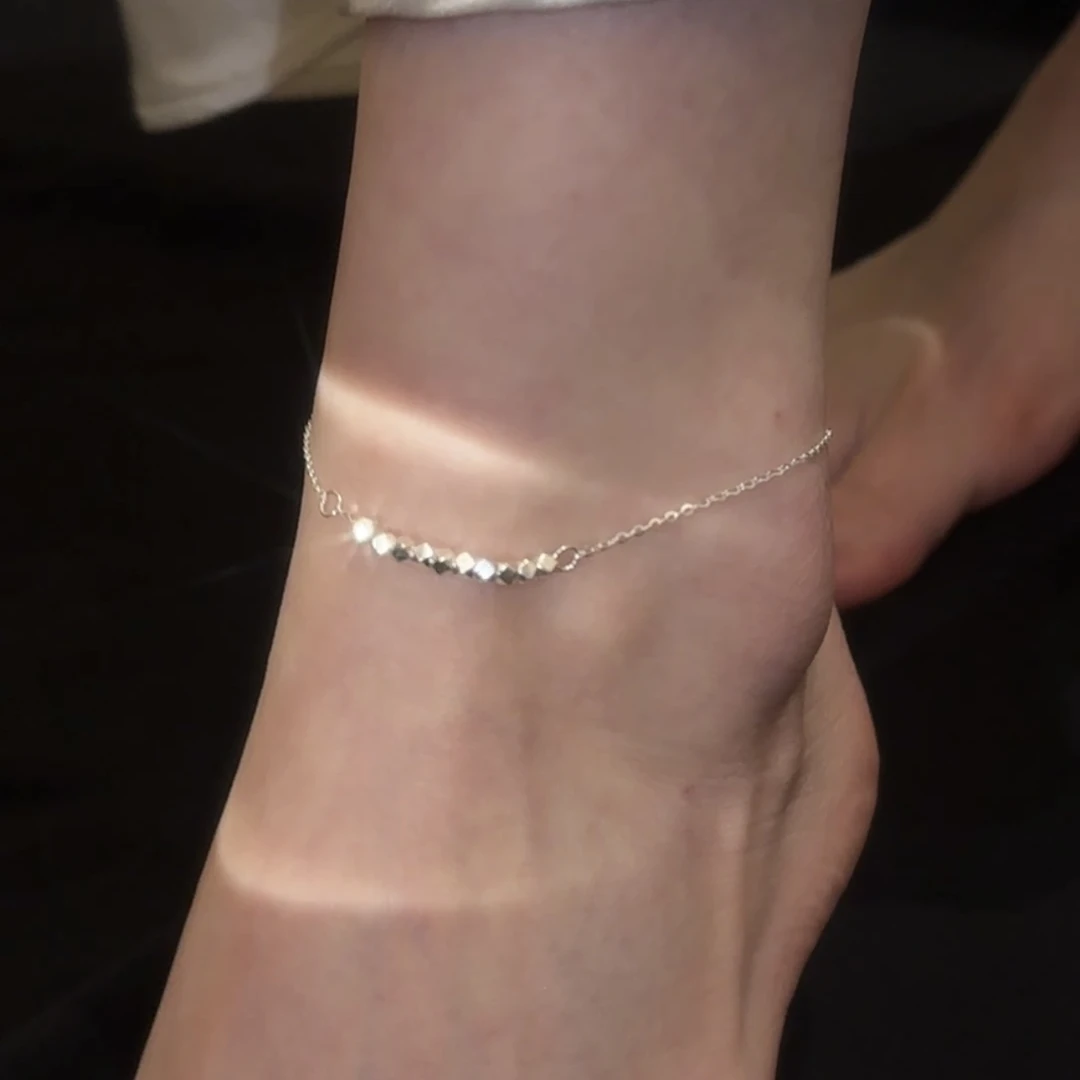 925银脚链 【黎明】轻奢高级感简约满天星素款可调节不掉色闪亮纯银