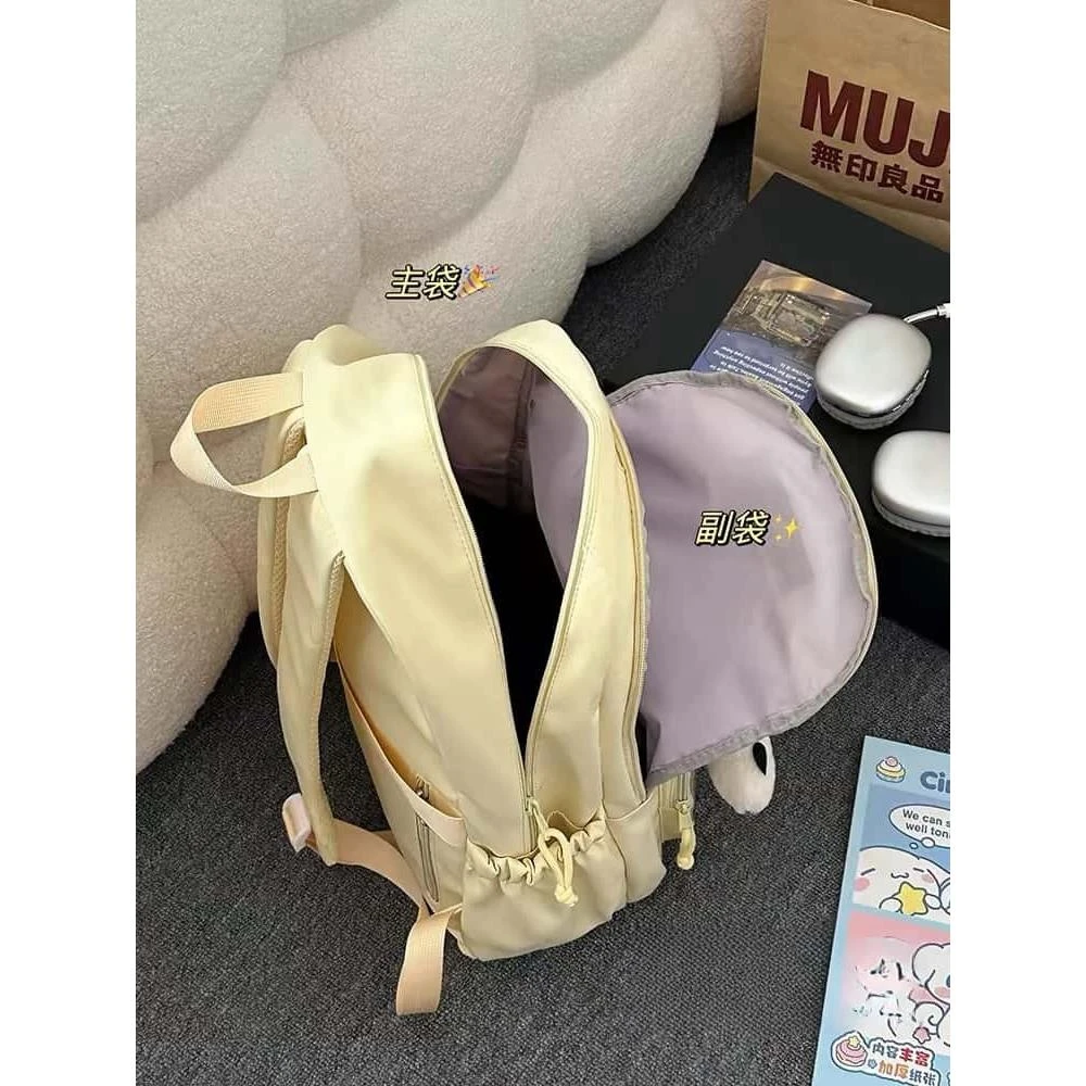 日系原创大容量双肩包女透明吧唧包小食量痛包书包初中女生背包女