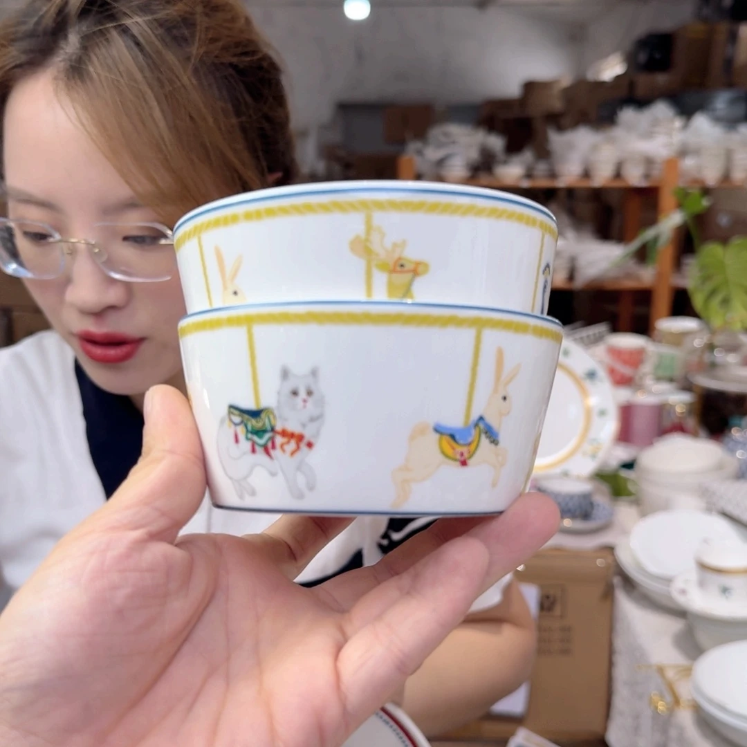 骨瓷4.75英寸12cm饭碗4只