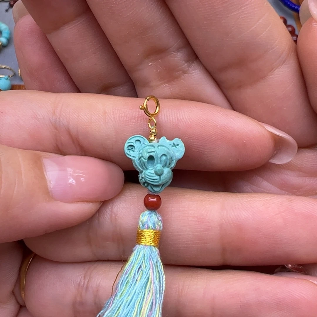 绿松石18K金镶嵌手链配件