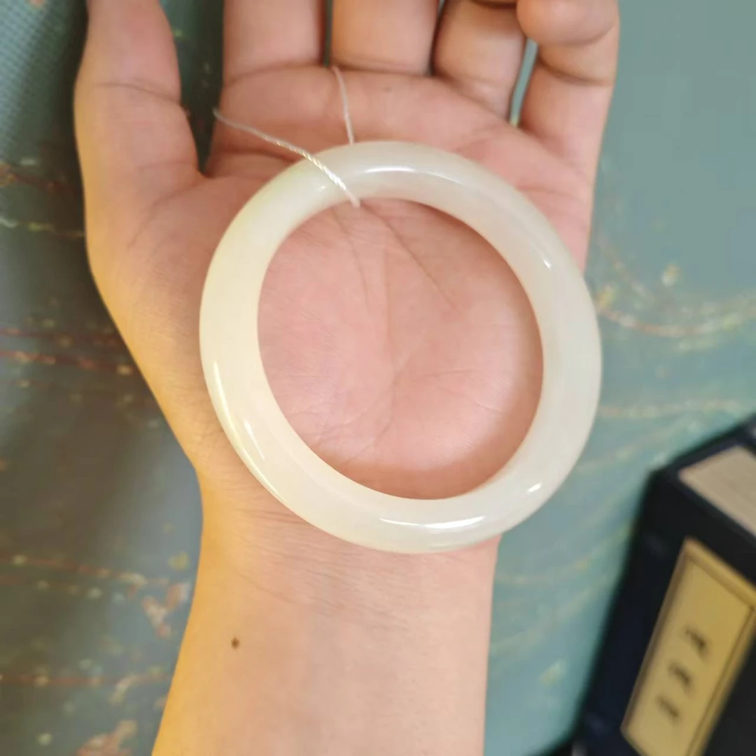 【德巧家】和田玉蜂蜜水手镯 玉质温润细腻典雅大气精致美丽