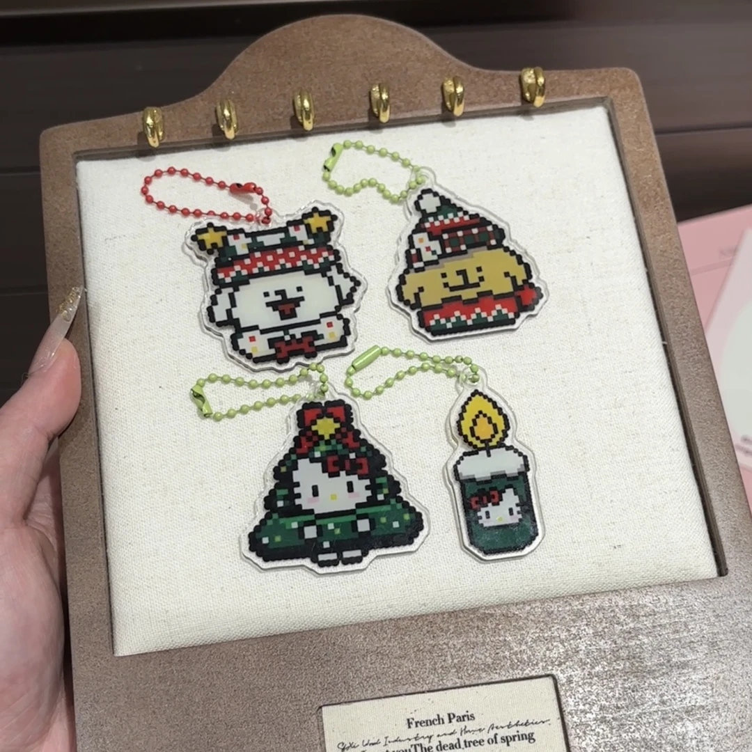 线条小狗可爱KT像素风亚克力钥匙扣书包挂件学生情侣闺蜜礼物