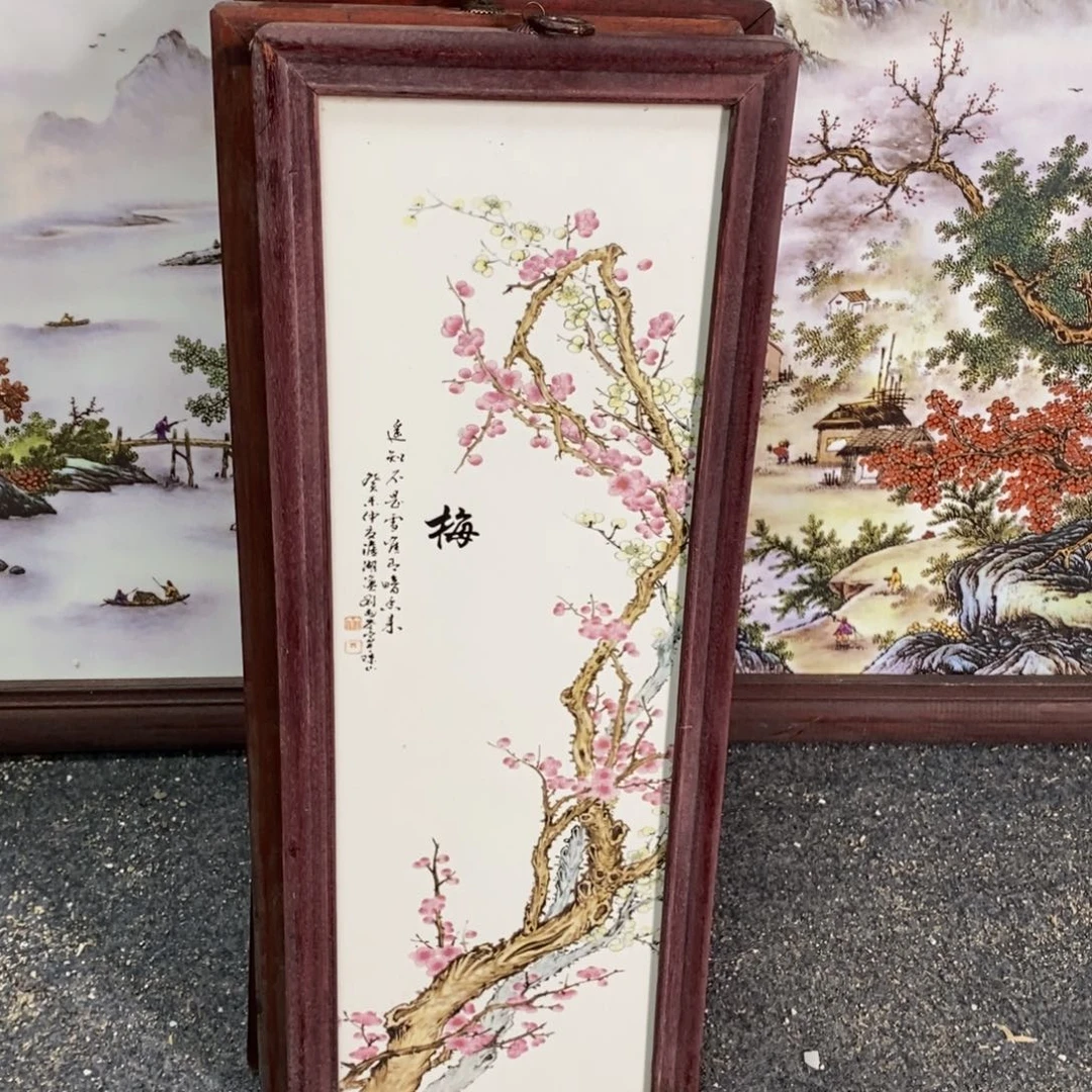 瓷片53*21*1景德镇瓷板画柴窑烧制