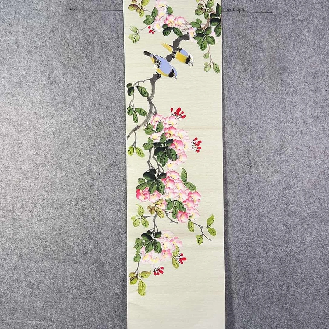 国画217 花鸟和蝴蝶都在等待它0