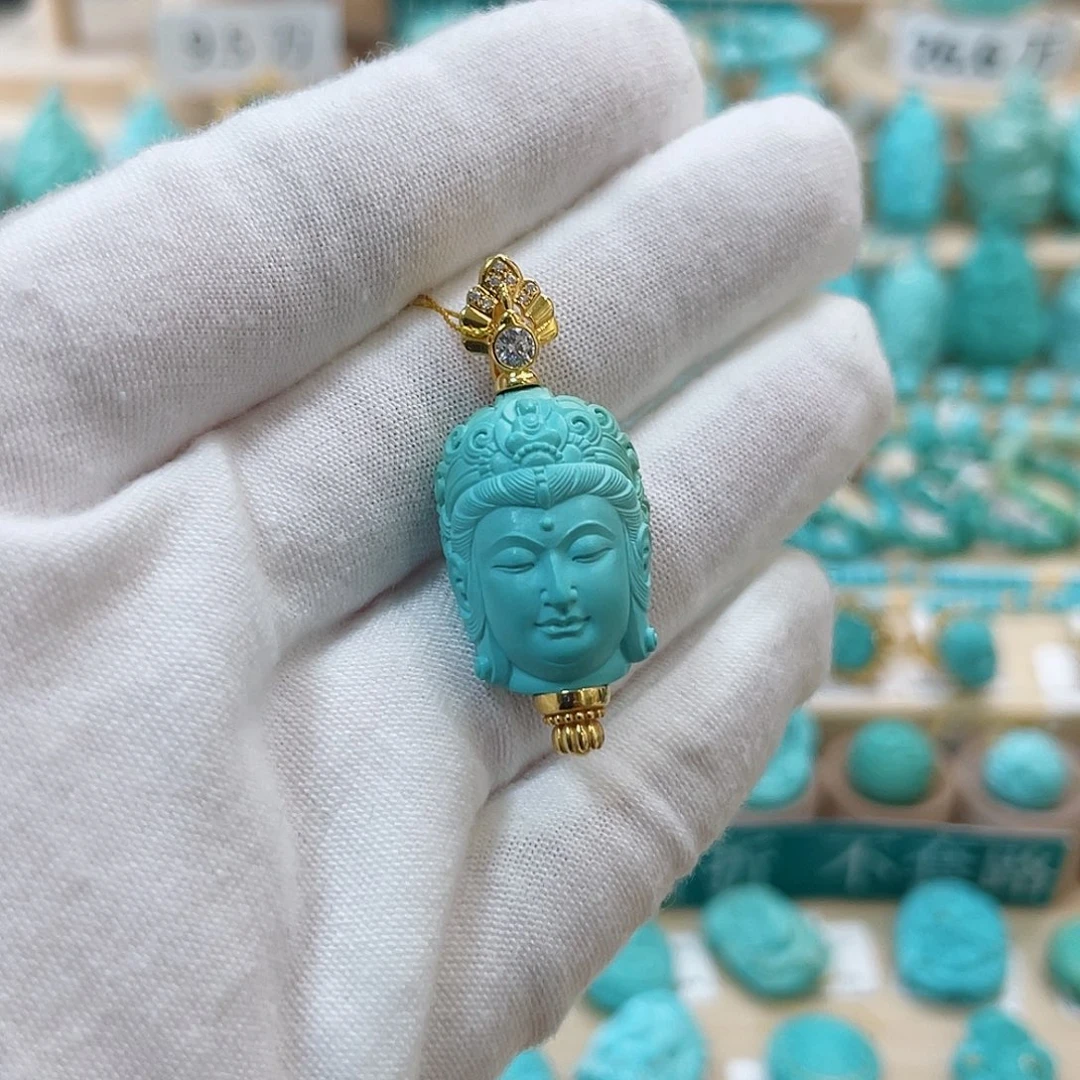 18K金镶嵌绿松石珠宝奇石