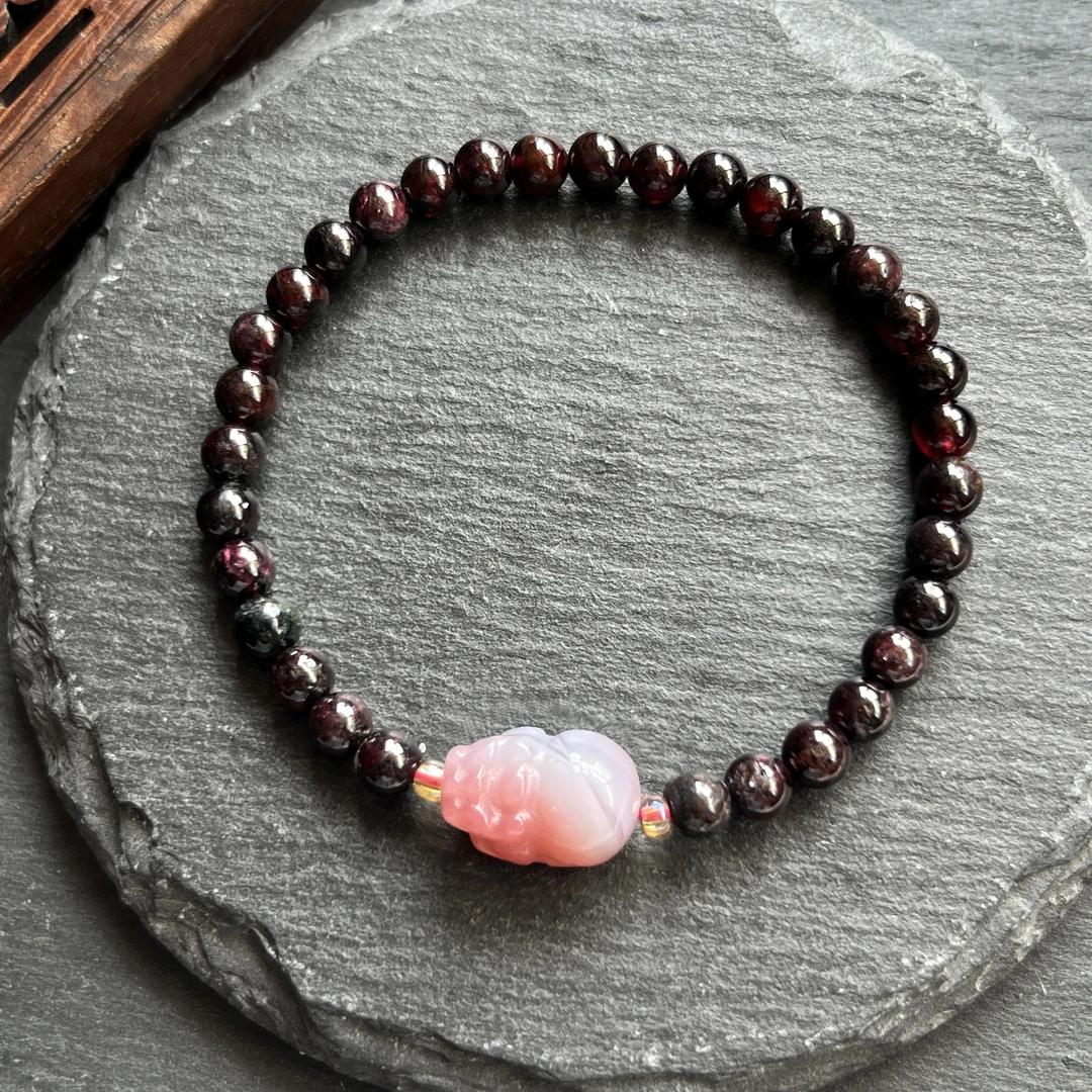 天然石榴石手链原创设计单圈手串轻奢时尚百搭女士多样性发-036