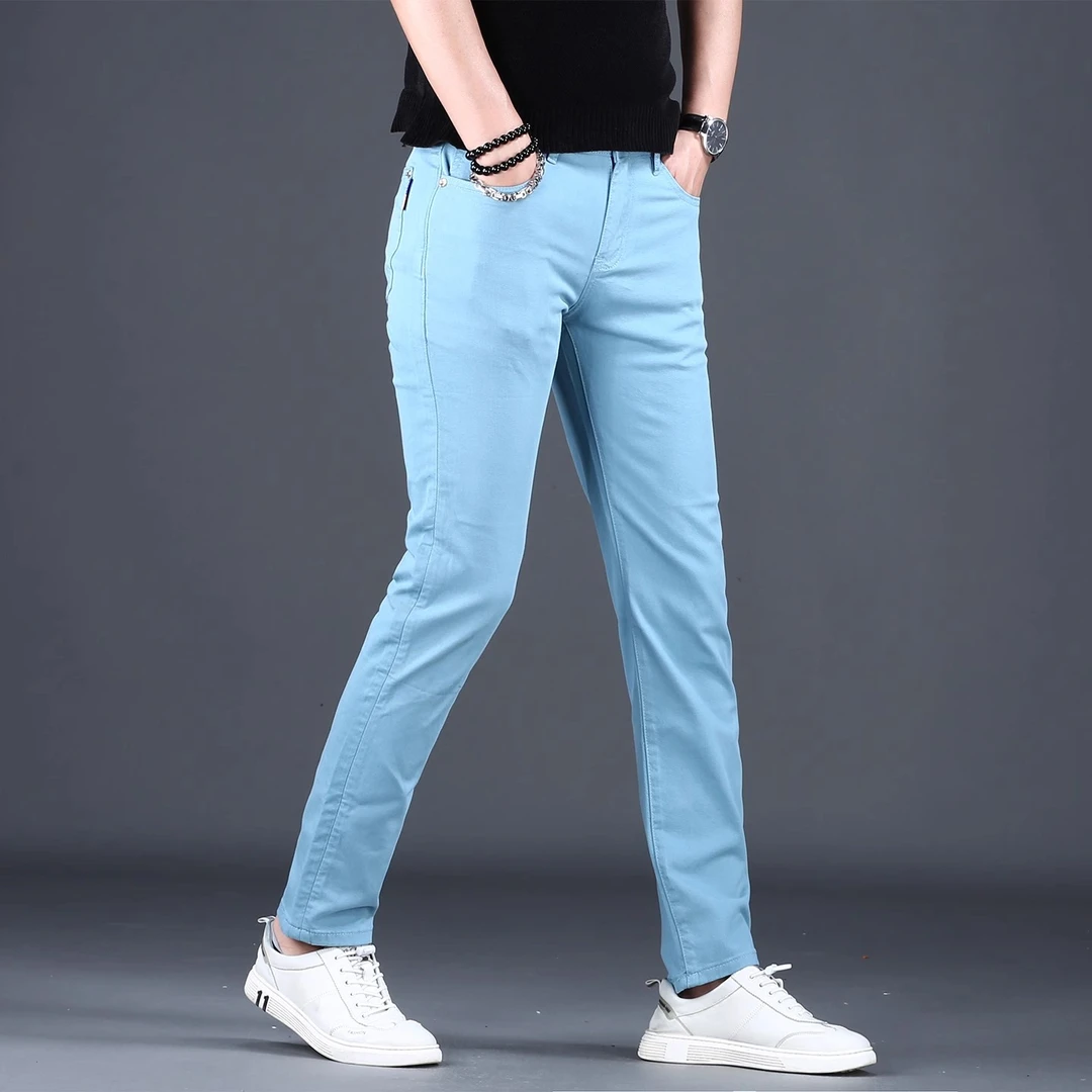 高端品牌牛仔裤男款修身小脚秋季欧货秋冬季2025新款男士牛仔长裤