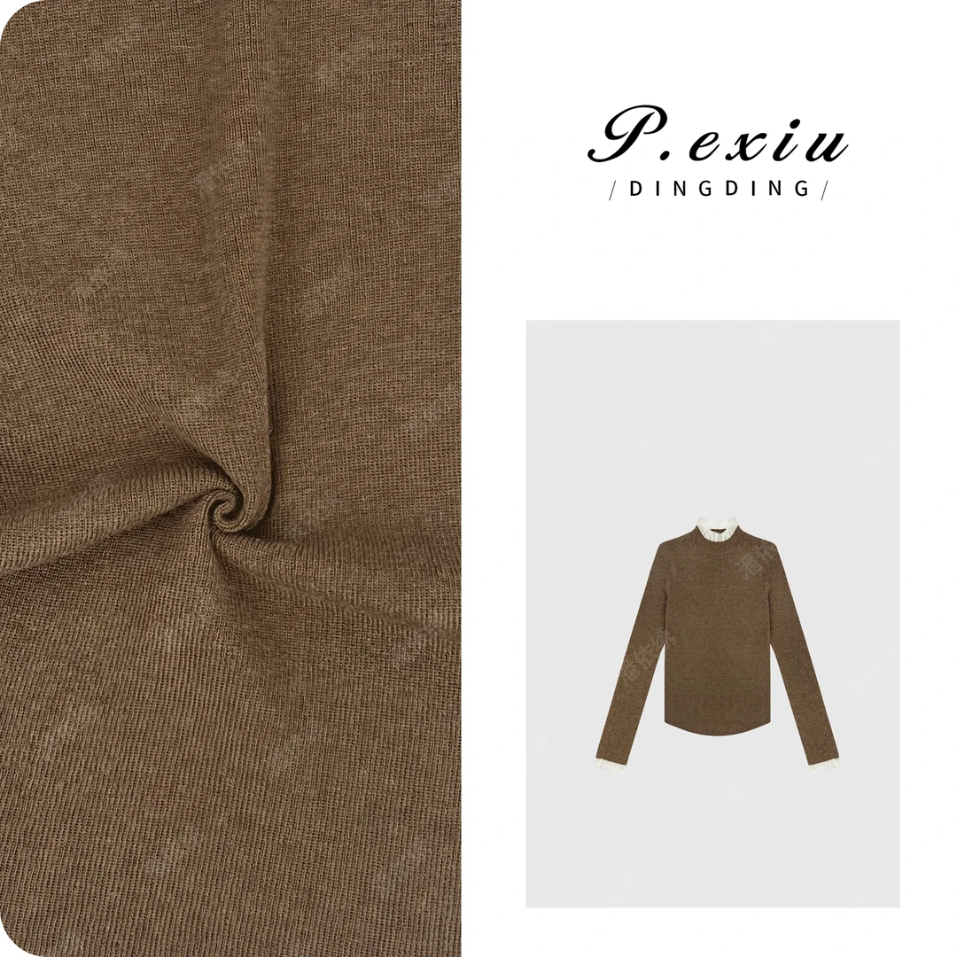 羊-毛法式撞色拼接蕾丝立领针织上衣 ZZ0617