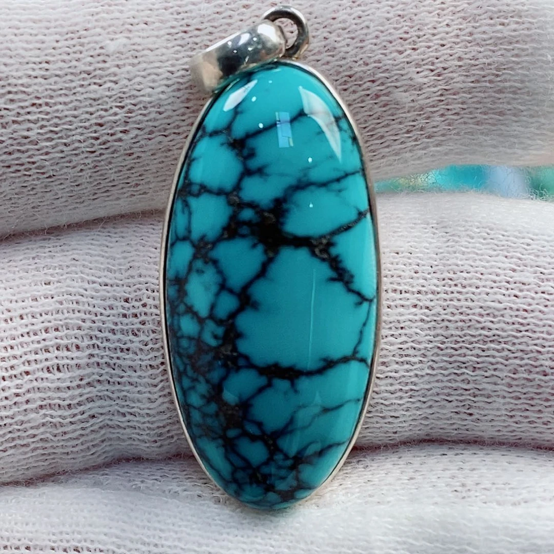 银S925镶嵌绿松石珠宝奇石