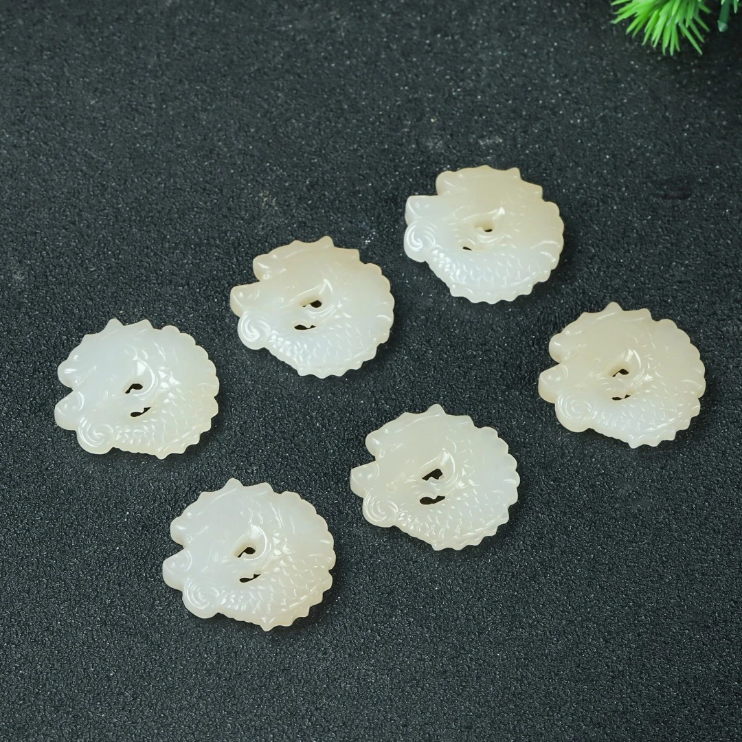 【鸿运当头】藕粉 和田玉 鱼化龙吊坠男女通用适合送人（多样性发一）