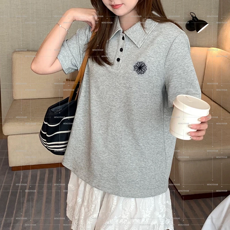 【T恤系列】小.雏菊POLO衫 polo减龄可盐可甜慵懒风短袖 soinku