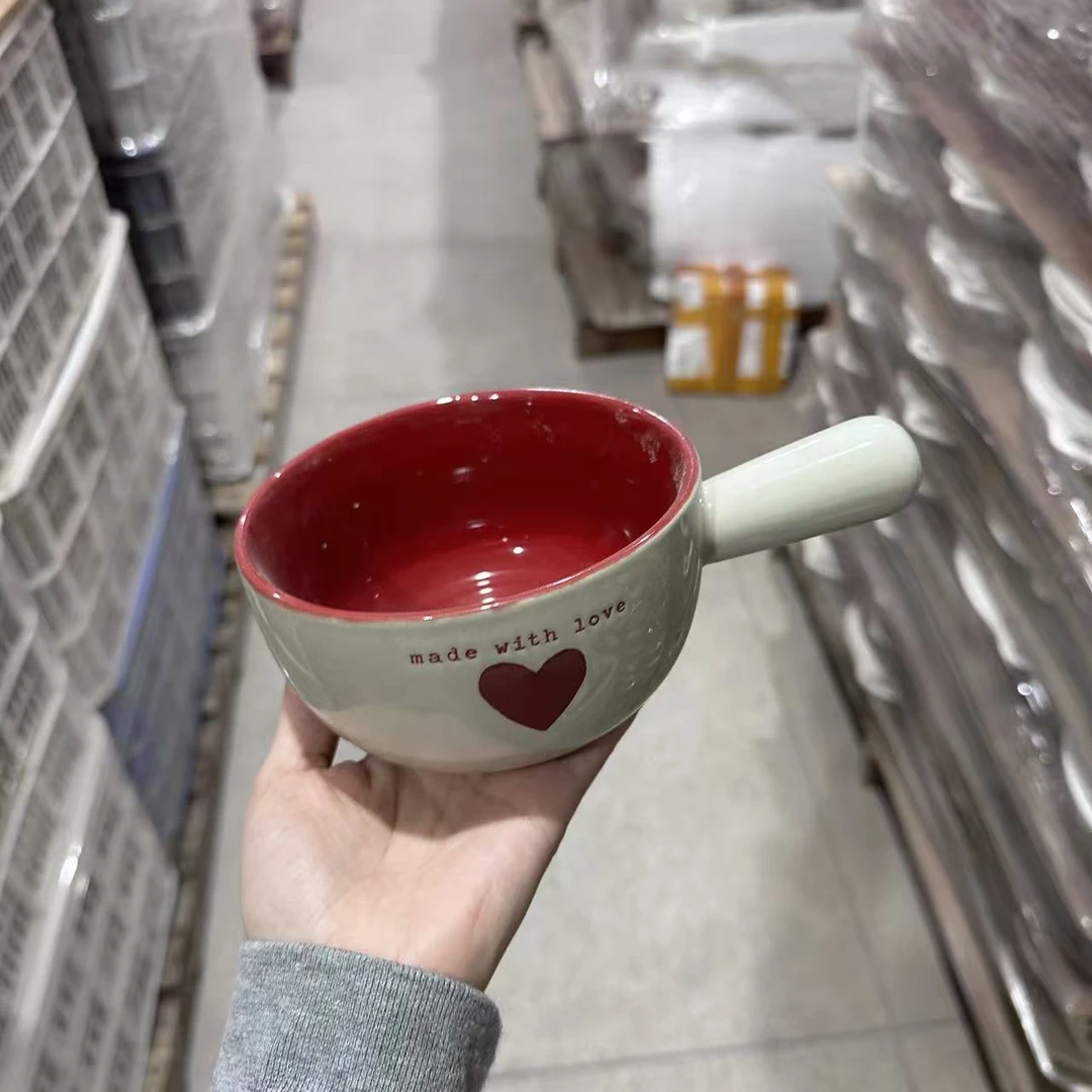 刻雕爱心手把碗面碗