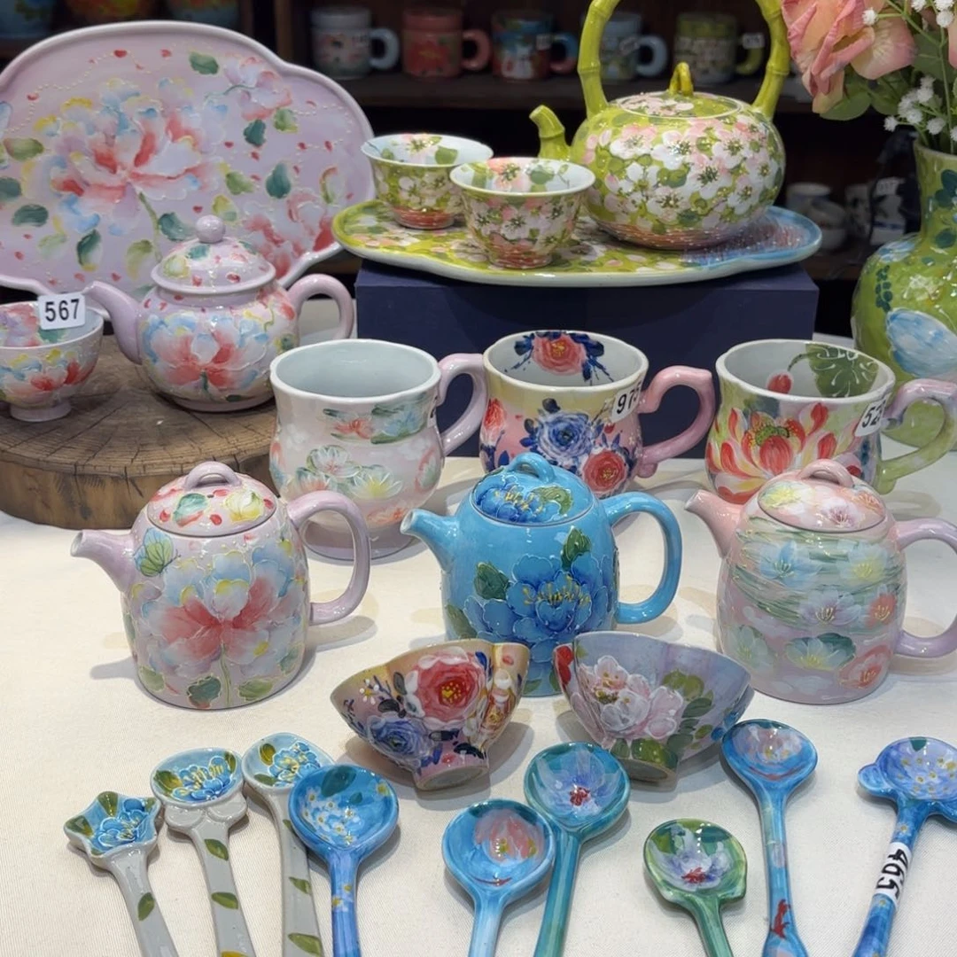 景德镇手绘高温釉下彩陶瓷茶具