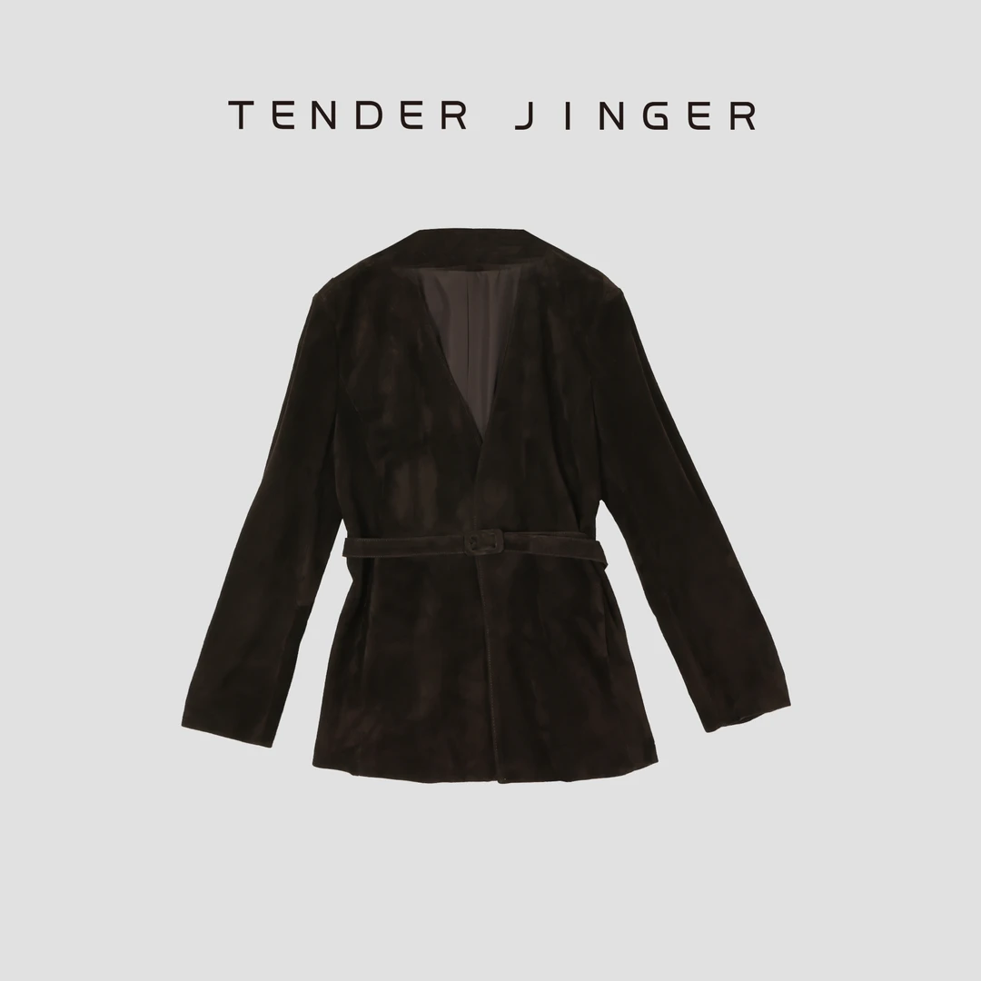 Tender Jinger【黑标】埃塞俄比亚进口羊反绒皮衣外套T53HAN50041
