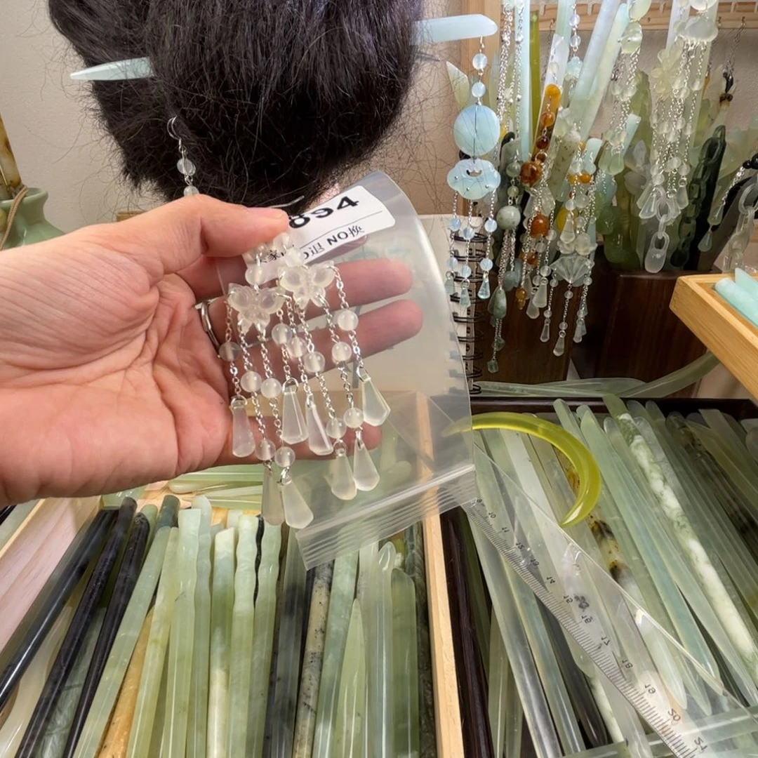 蛇纹石玉发饰未镶嵌i*7