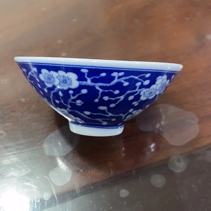 阳***茶景德镇斗笠山杯 青花杯