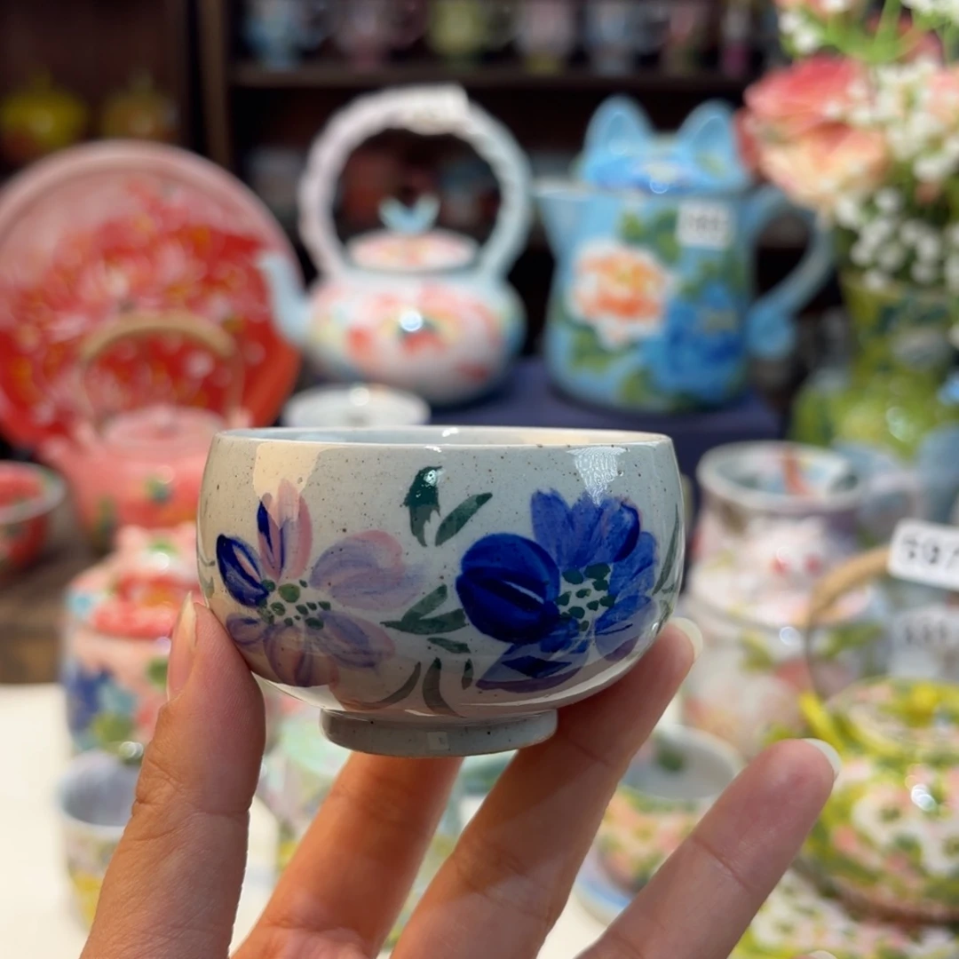 景德镇手绘高温釉下彩陶瓷茶具