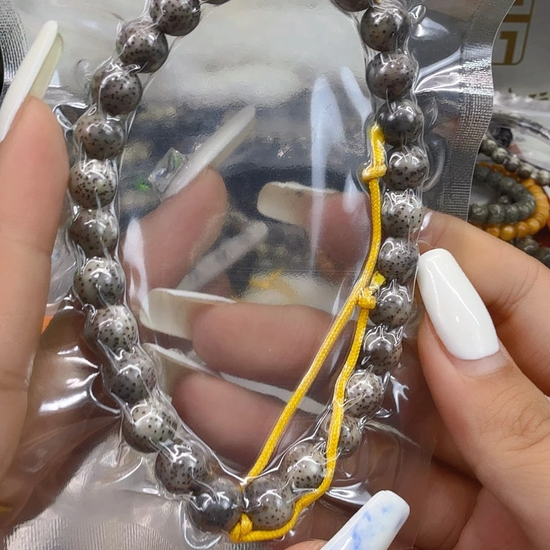 星月菩提手串83高端黑灰星月菩提糖豆手持0.9