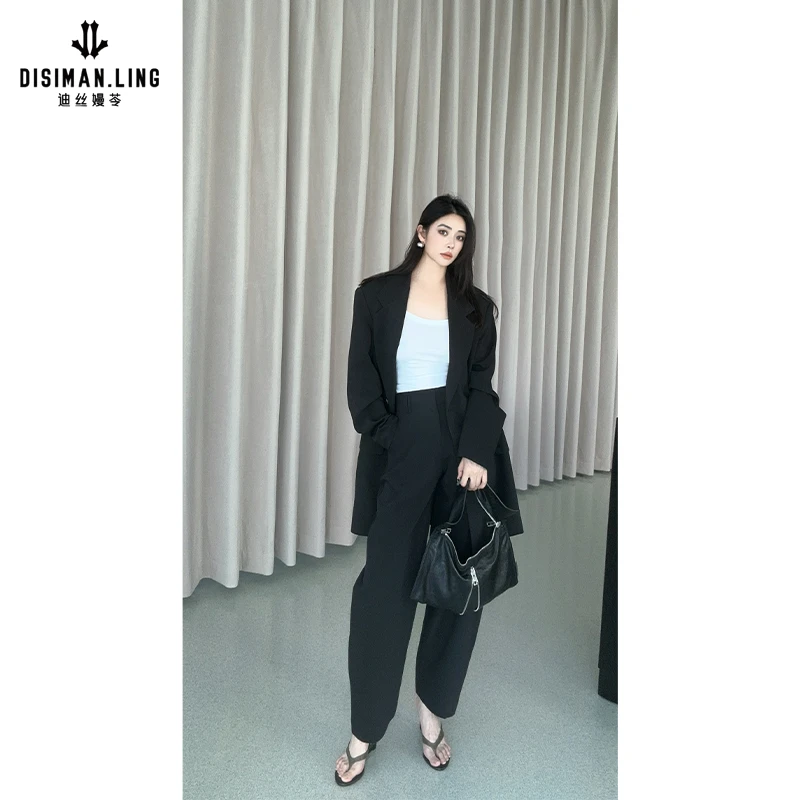 迪丝嫚苓多色裤子显瘦时尚百搭宽松休闲裤气质修身原创设计小众感