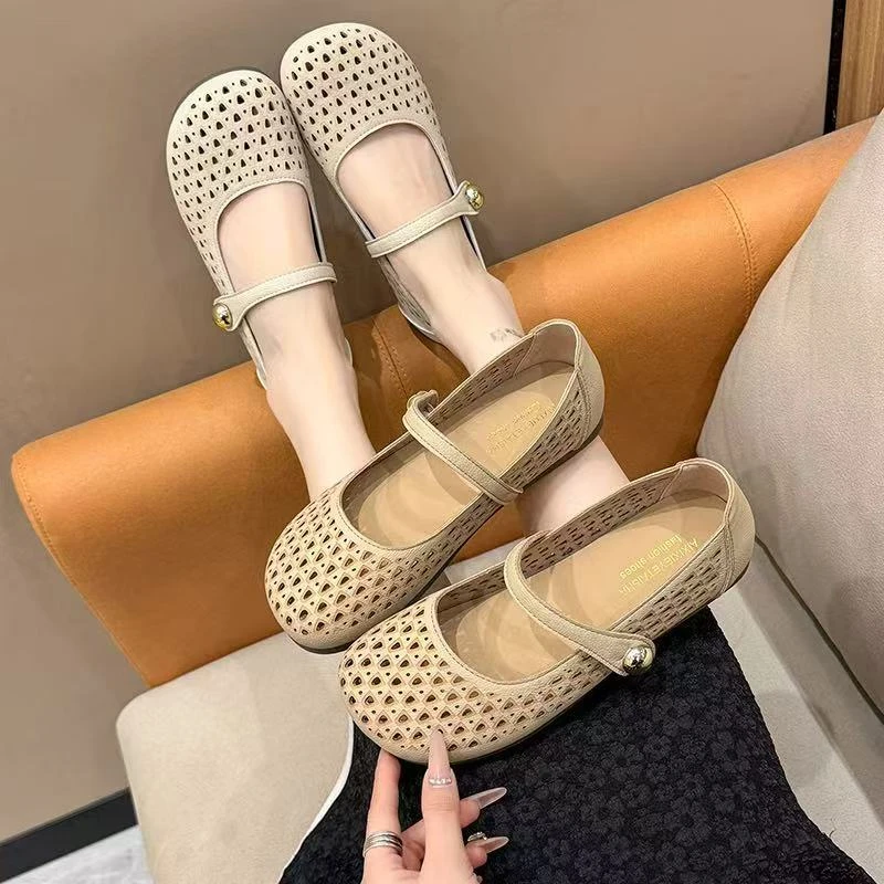 C2811新款镂空边扣舒适百搭软底洞洞鞋仓