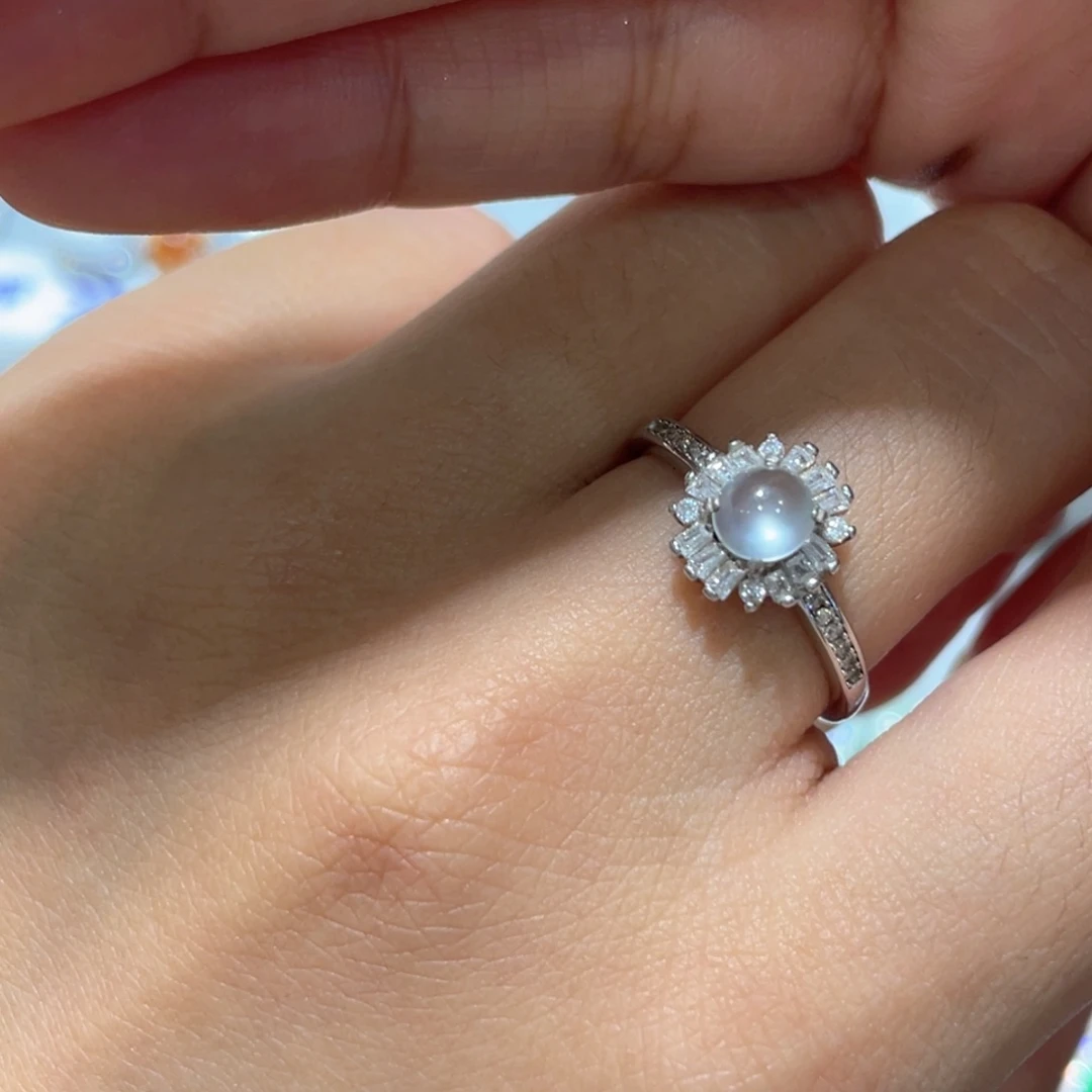 银S925镶嵌戒指翡翠戒指