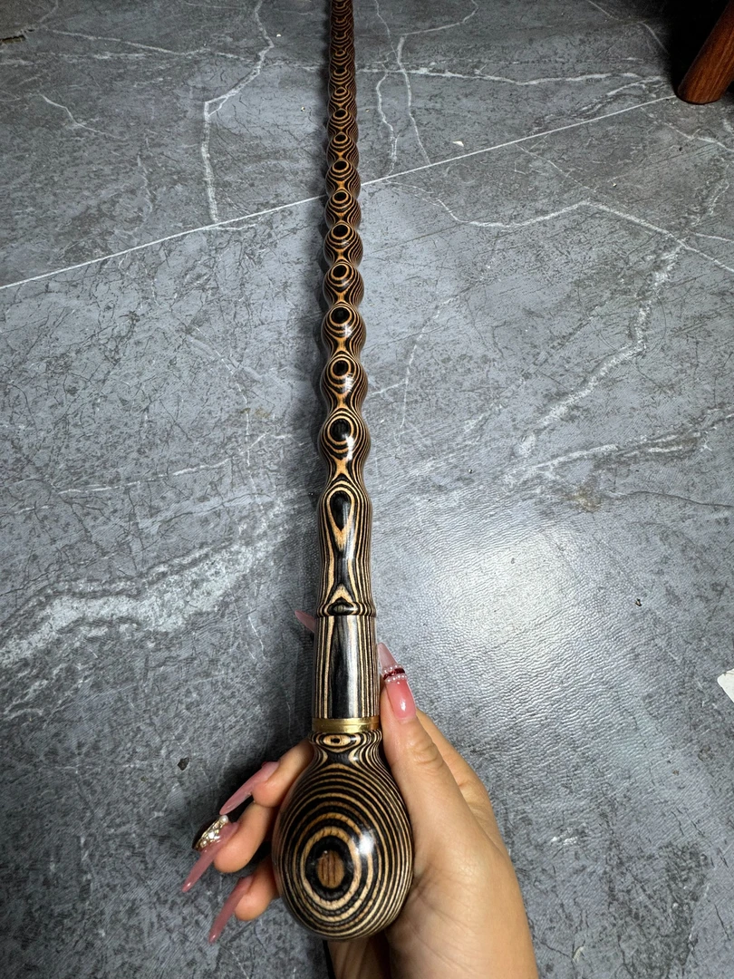 圆头斑马木葫芦款登山杖