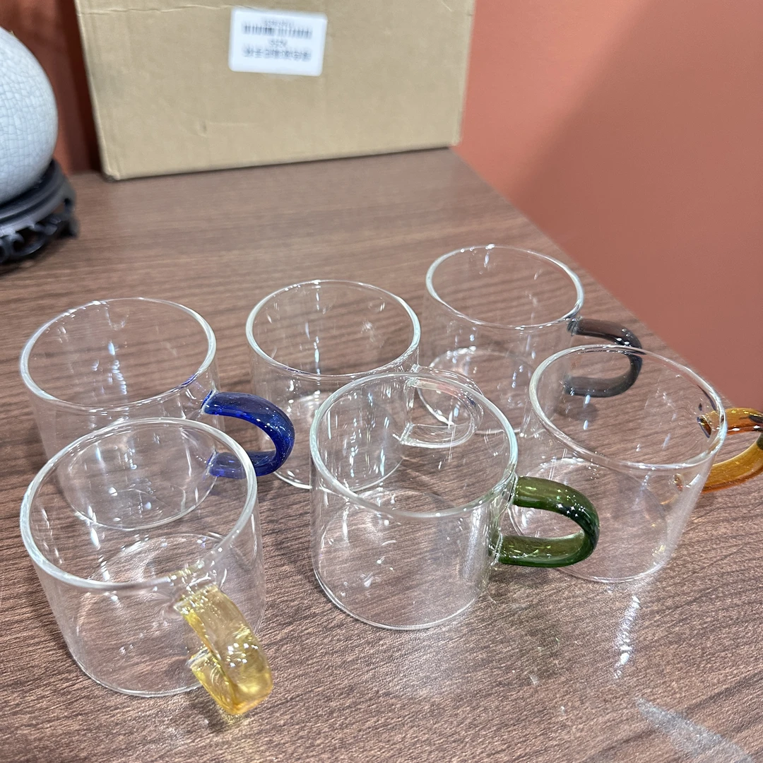 E671-六色玻璃把手杯YC