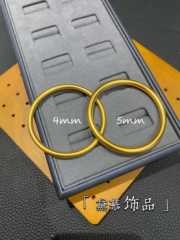 铜合金手镯 6月新货4mm实心细沙无缝衔接素圈手镯送闺蜜