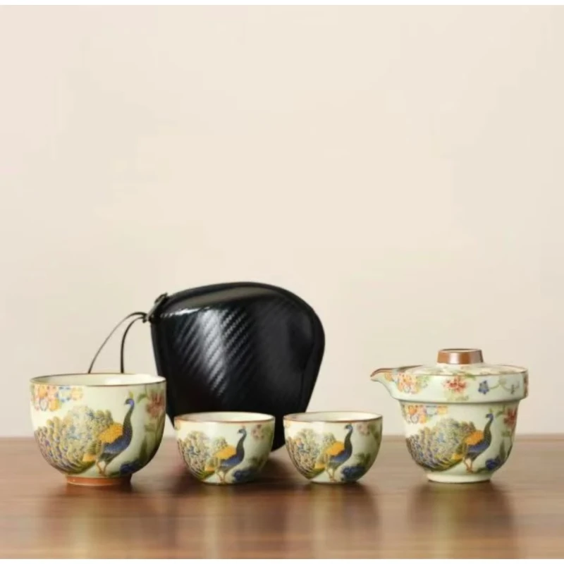 孔雀旅行茶具g055