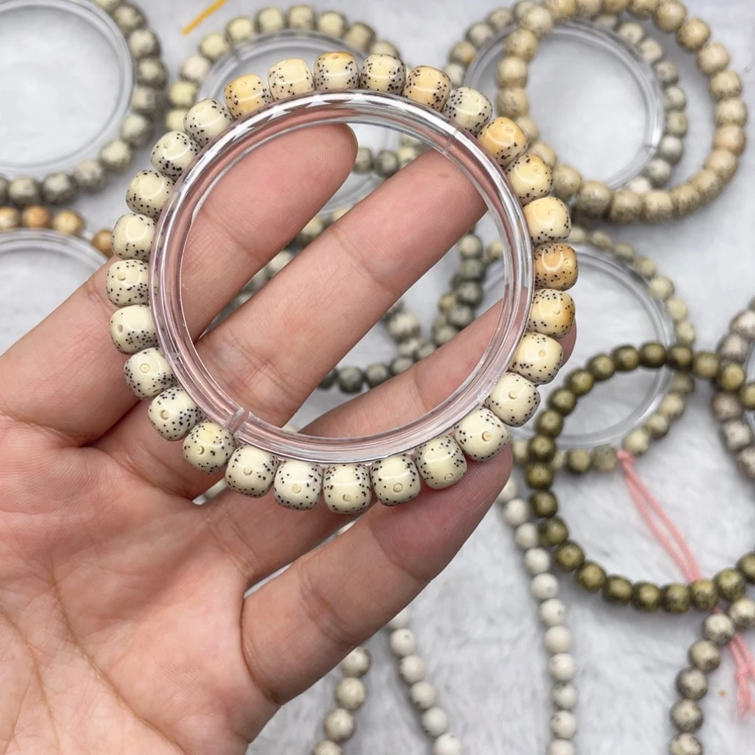 1***1手串星月菩提糯冰石玉料通体留白交朋友价