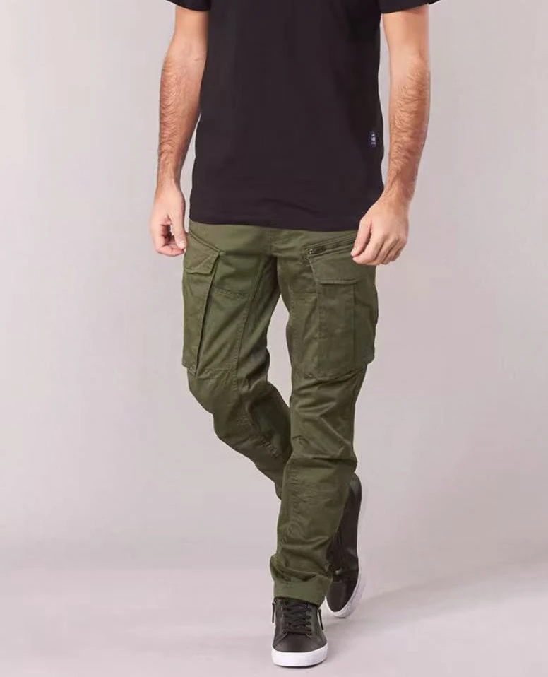 G家绿色多口袋工装裤休闲男士长裤