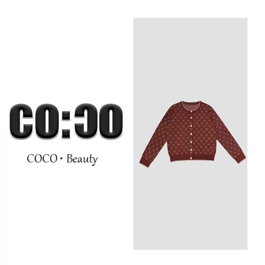 【COCO的祝福】针织衫印花开衫小香风经典提花复古 094