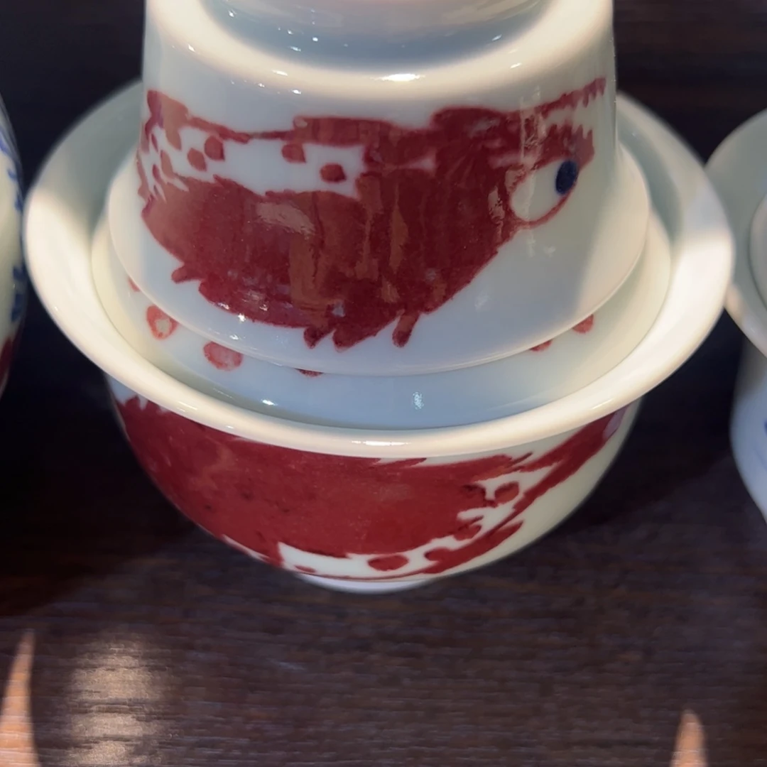 杯?**一原矿青花釉里红瓷器