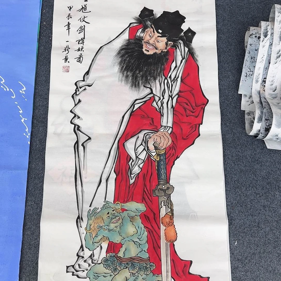 国画尺寸50X100手绘作品