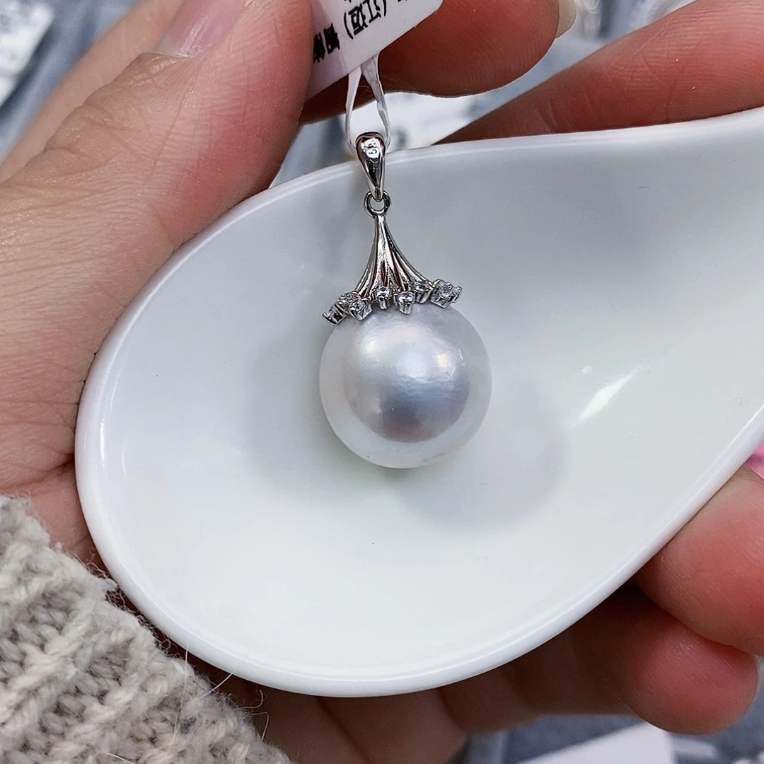 淡水珍珠特价不退换龙珠吊坠银S925镶嵌