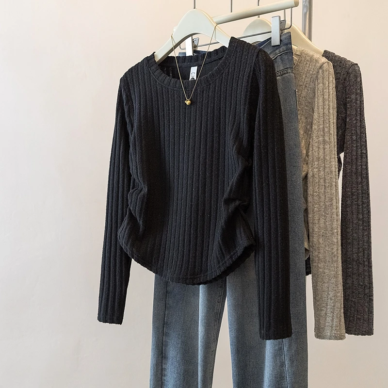 PA微胖妹妹大码女装新款百搭宽松显瘦长袖内搭打底衫