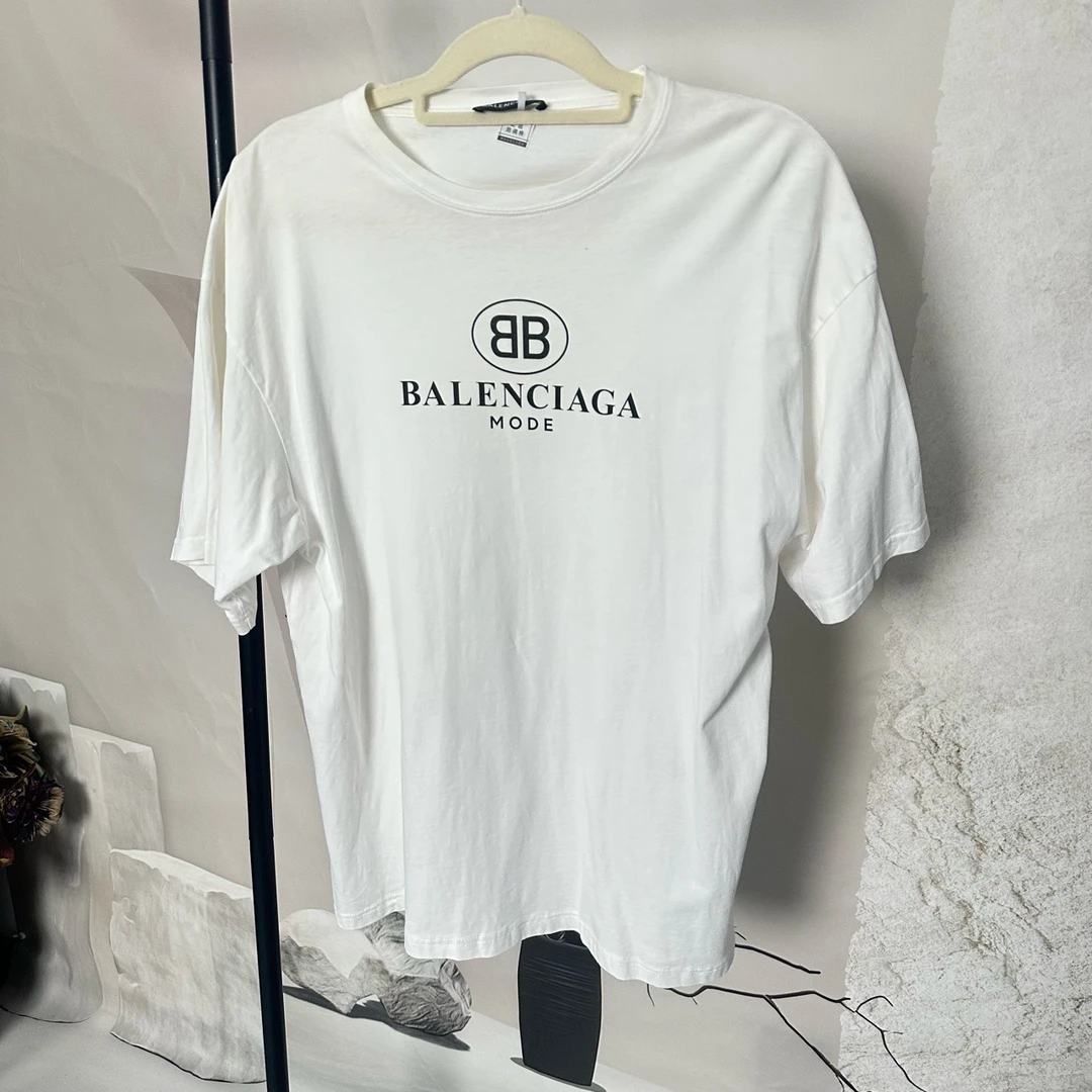 99新 Balenciaga/巴黎世家 葡萄籽奢潮/水洗做旧短袖T恤/XS码