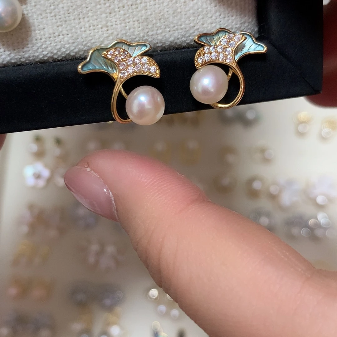 淡水珍珠耳饰合金