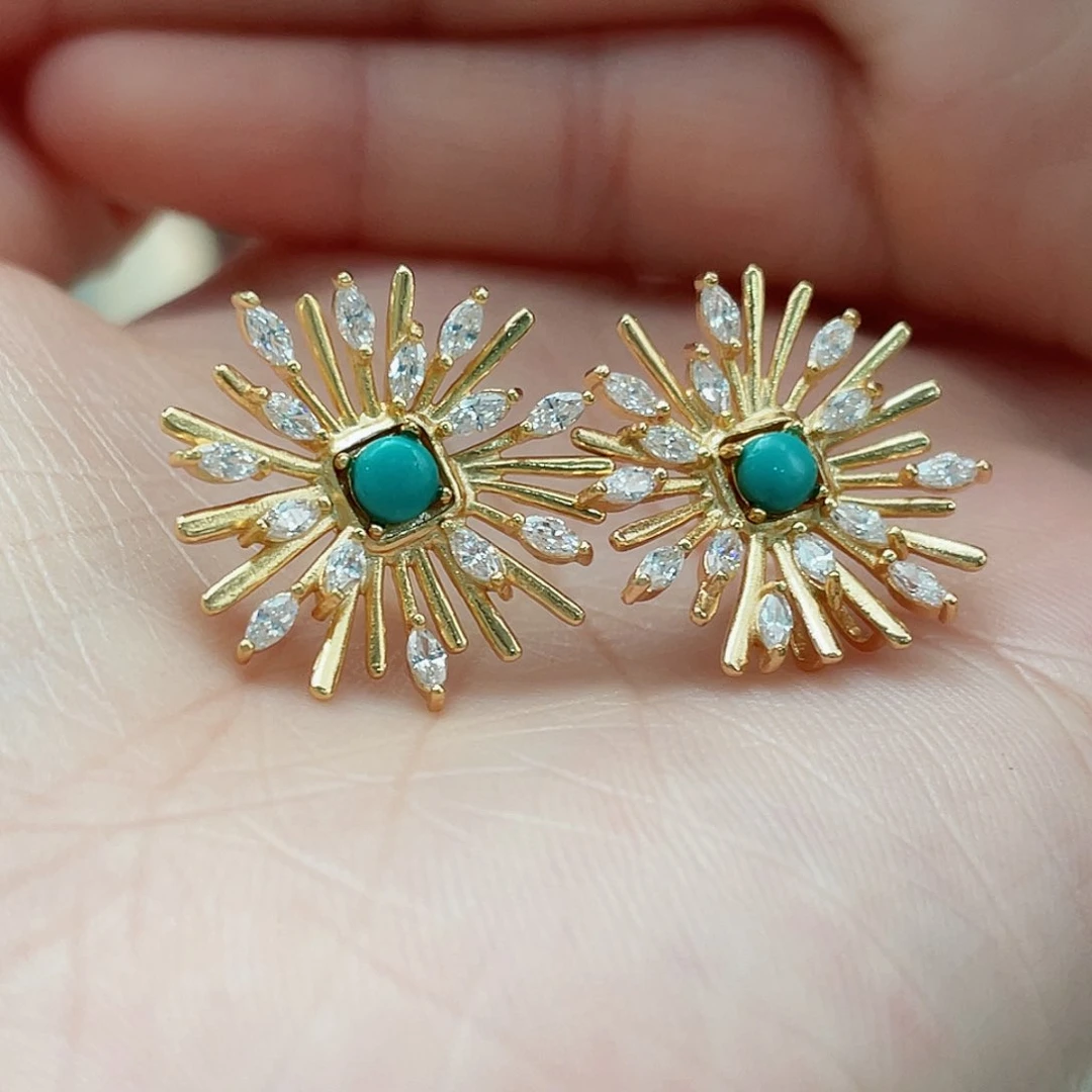 绿松石颈饰银S925镶嵌